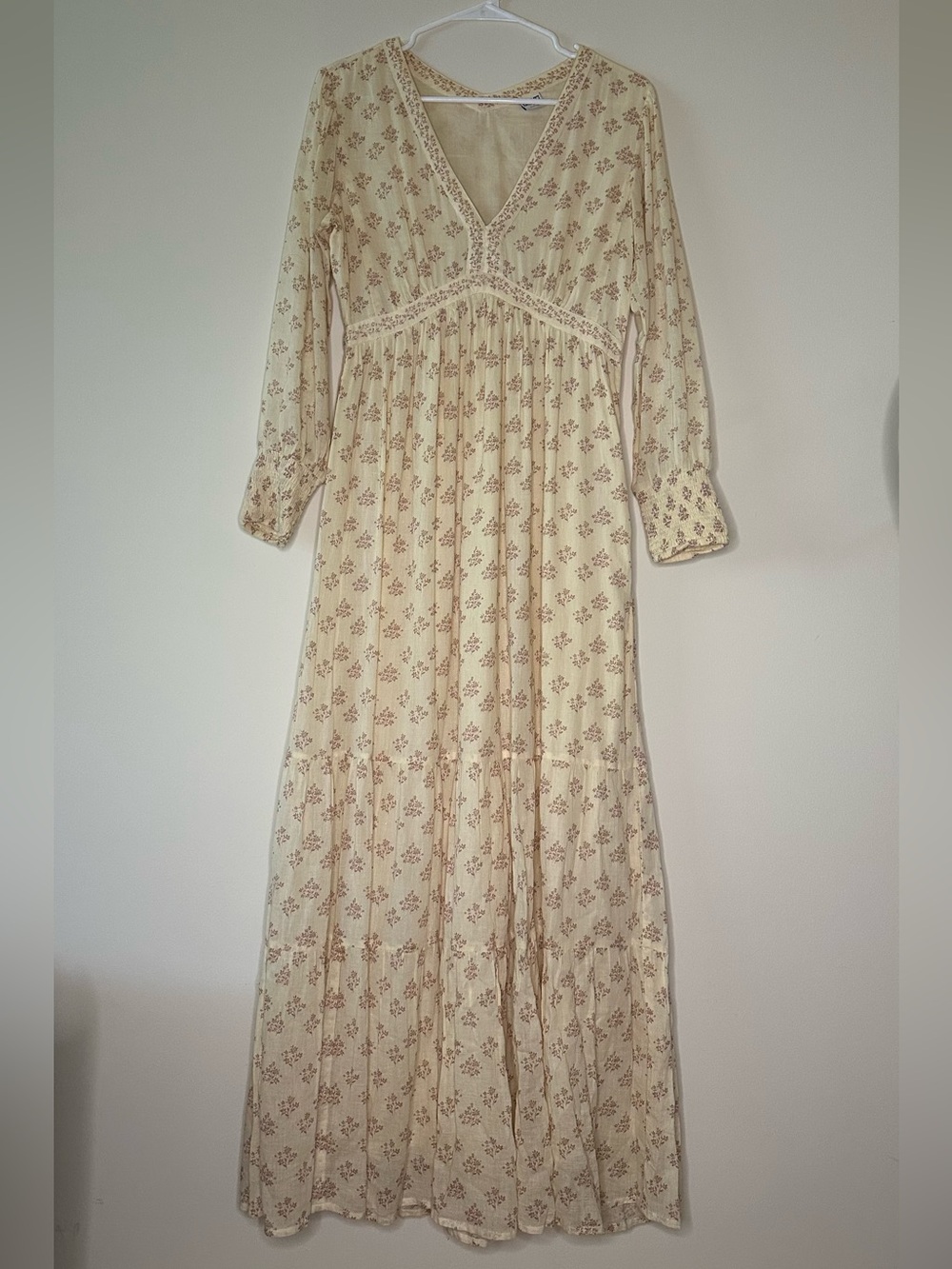 Bila Cream Maxi Dress with Petite Floral Print